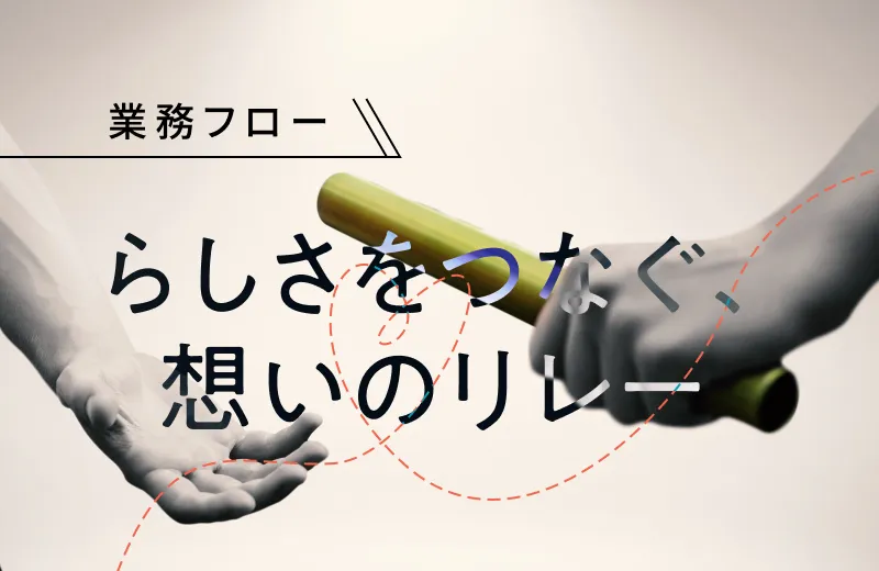 【業務フロー】らしさをつなぐ、想いのリレー